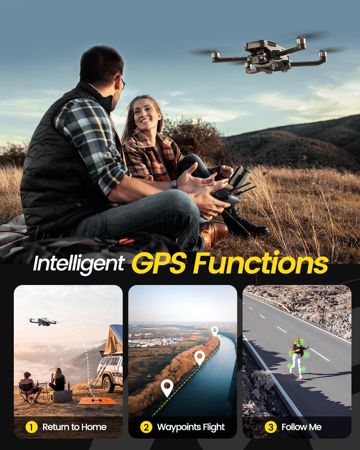 Holy Stone HS720G GPS Drones with Camera for Adults 4K FAA, 2-Axis Gimbal, Built-in Remote ID, 120°FOV, Brushless Motor, 5G WiFi Transmission, Smart Return Home, Professional FPV Drone for Beginner-3