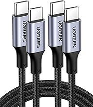 UGREEN USB C to USB C Cable, 100W 2-Pack USB C Charger Cable for iPhone 16/16 Plus/16 Pro/16 Pro Max/15, MacBook Pro, iPad Pro, Dell XPS, Samsung Galaxy S24/S23/S22 Ultra, Switch, Pixel, 3.3FT Black