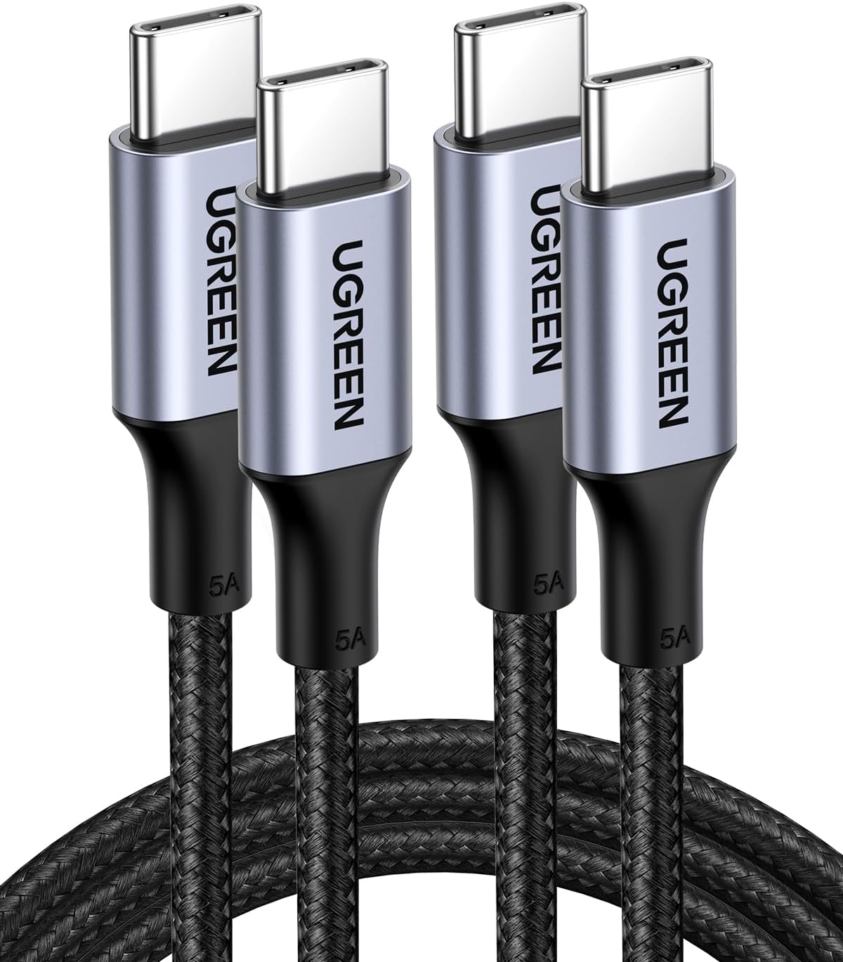 UGREEN USB C to USB C Cable, 100W 2-Pack USB C Charger Cable for iPhone 16/16 Plus/16 Pro/16 Pro Max/15, MacBook Pro, iPad Pro, Dell XPS, Samsung Galaxy S24/S23/S22 Ultra, Switch, Pixel, 3.3FT Black-0