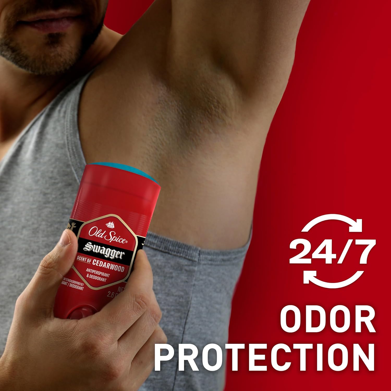 Old Spice Aluminum Free Deodorant for Men, 24/7 Odor Protection, 24/7 Lasting Freshness, Red Collection, Swagger with Cedarwood Scent, 3.8 oz (Pack of 3)-3