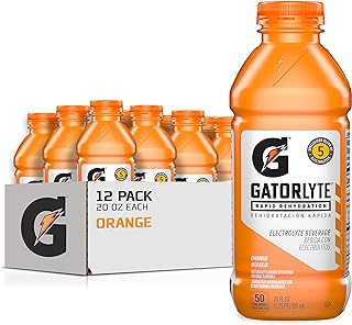 Gatorlyte Rapid Rehydration Electrolyte Beverage, Orange, 20oz Bottles (12 Pack)