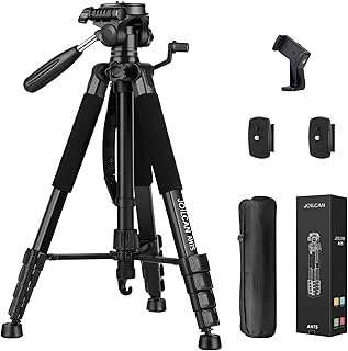 JOILCAN Tripod Camera Tripods, 74" Tripod for Camera Phone Video Recording, Heavy Duty Camera Tripod Stand, Professional Travel DSLR Tripods Compatible with Canon iPhone, Max Load 15 LB