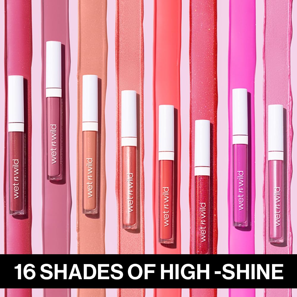 wet n wild MegaSlicks Lip Gloss, Ultra-Glossy, Vitamin-E Enriched, Ultra-Gloss High Shine Moisturizing, Cruelty-Free & Vegan - Red Past Curfew-2