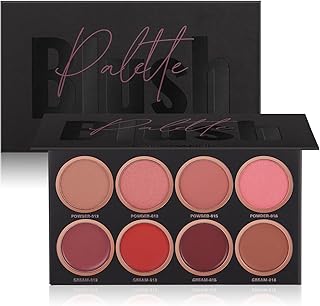 8 Colors Blush Palette, 4 Powder + 4 Cream Blush Palette, Contour and Highlight Blush Palette, Natural Nude Makeup Brighten Skin Tone Portable Makeup Blush, Professional Facial Makeup Blush