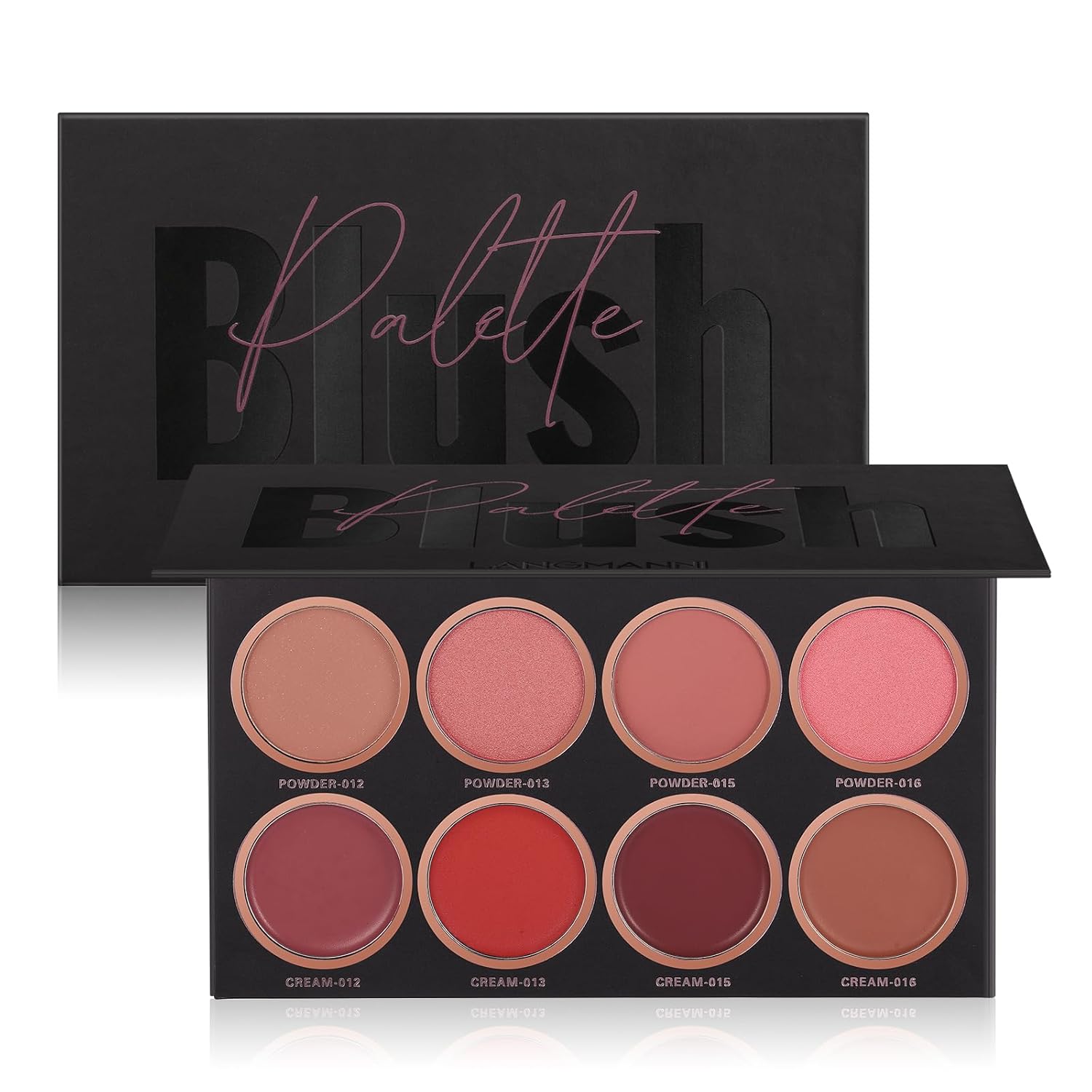 8 Colors Blush Palette, 4 Powder + 4 Cream Blush Palette, Contour and Highlight Blush Palette, Natural Nude Makeup Brighten Skin Tone Portable Makeup Blush, Professional Facial Makeup Blush-0