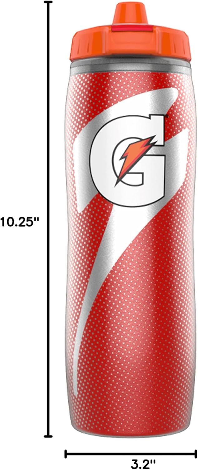 Gatorade Insulated Squeeze Bottle, Red, 30oz-7