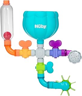 Nuby Wacky Waterworks Pipes Bath Toy - Baby Bathtub Toy with Interactive Features for Cognitive Development