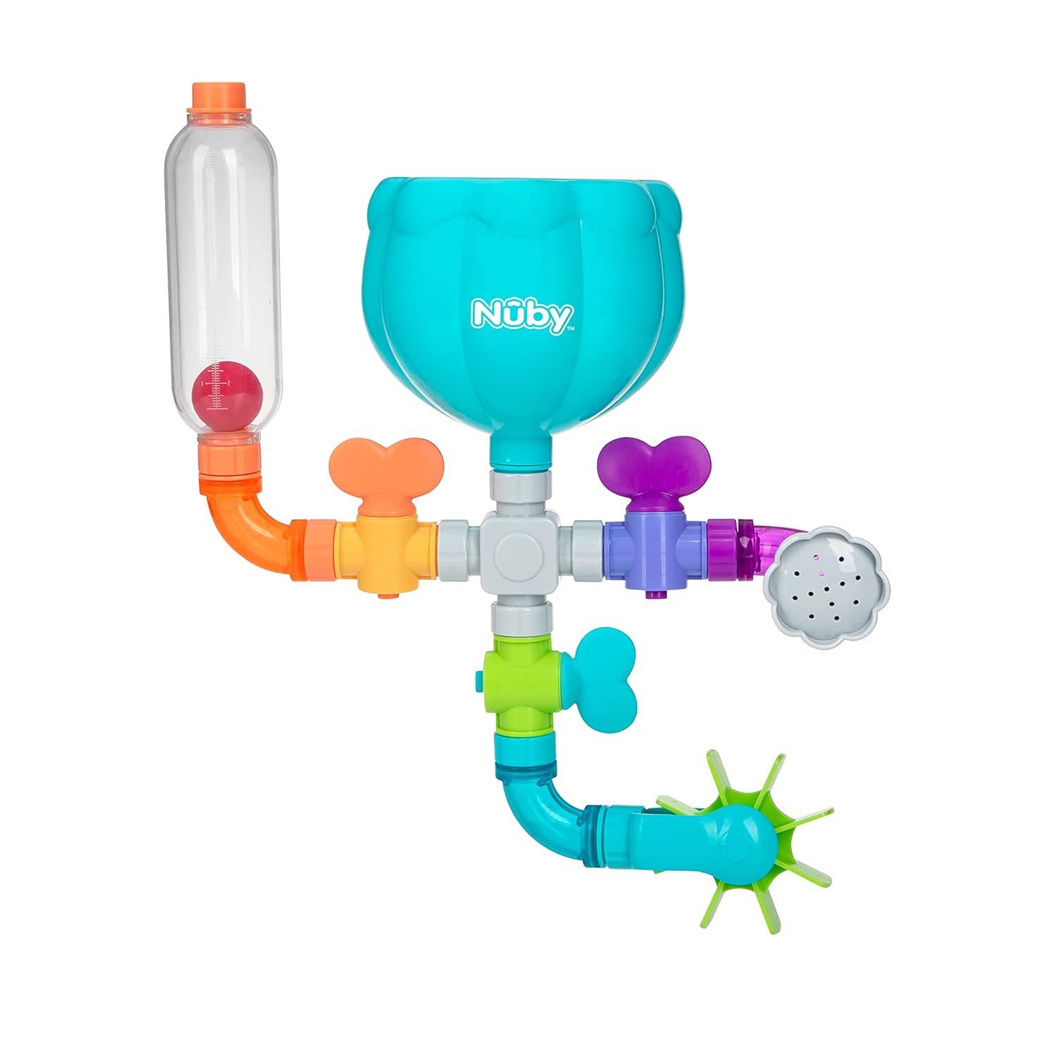 Nuby Wacky Waterworks Pipes Bath Toy - Baby Bathtub Toy with Interactive Features for Cognitive Development-0