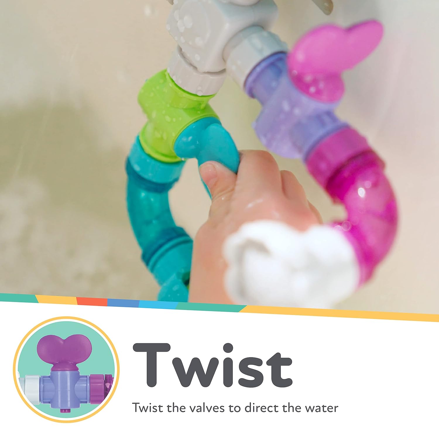 Nuby Wacky Waterworks Pipes Bath Toy - Baby Bathtub Toy with Interactive Features for Cognitive Development-4