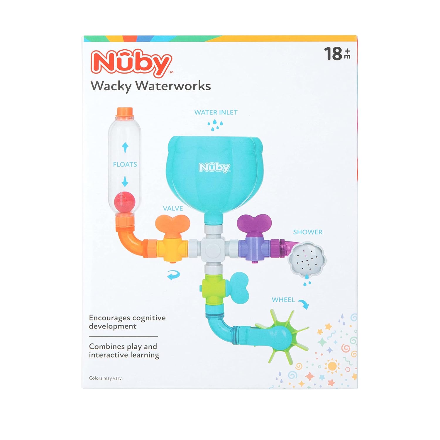 Nuby Wacky Waterworks Pipes Bath Toy - Baby Bathtub Toy with Interactive Features for Cognitive Development-9