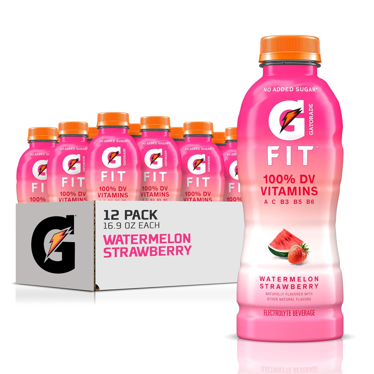 Gatorade Fit Electrolyte Beverage, Healthy Real Hydration, Watermelon Strawberry, 16.9.oz Bottles (12 Pack)-0