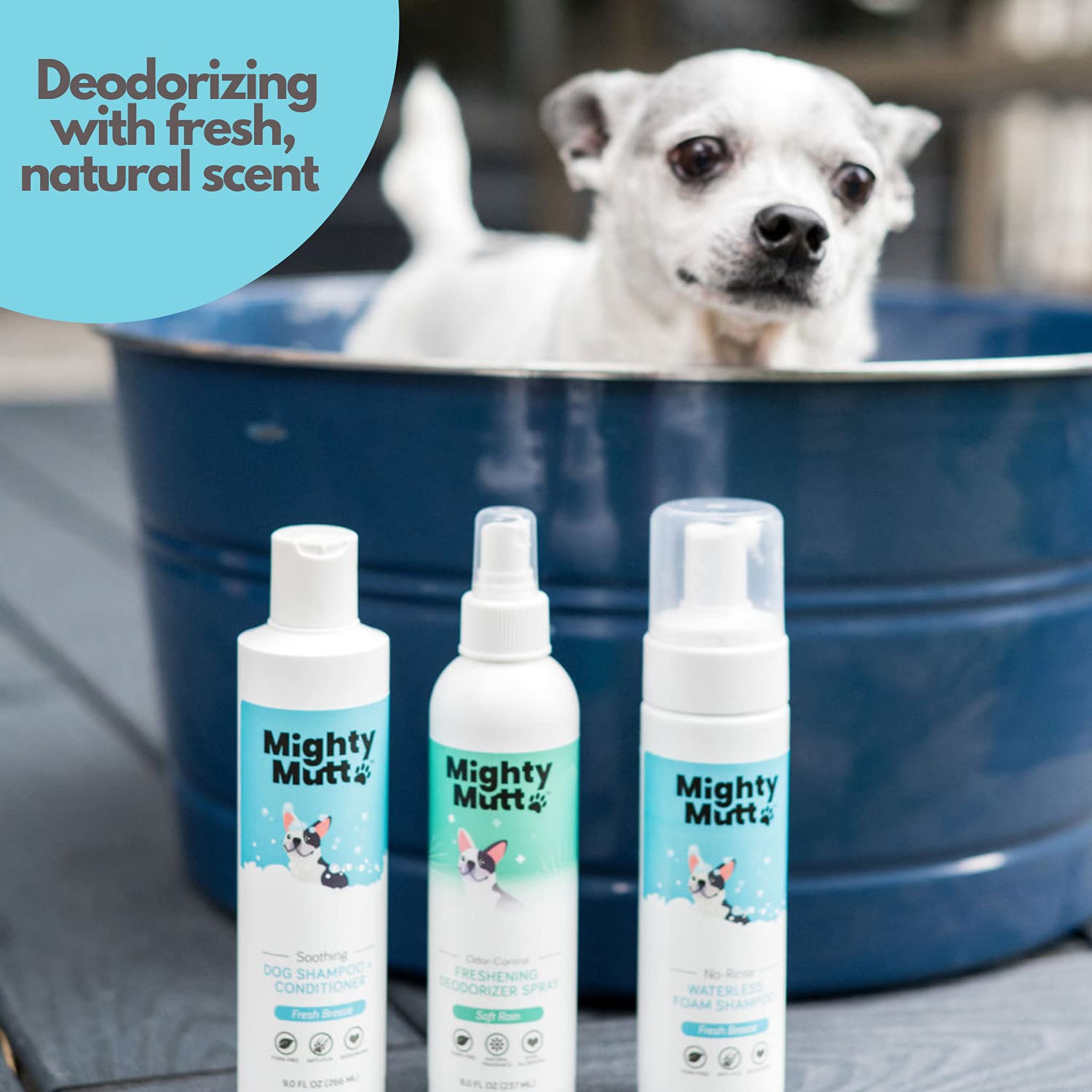 Mighty Mutt Ultimate Freshness Dog Grooming Kit – Includes Dog Dry Shampoo, Dog Shampoo and Conditioner, Dog Deodorizing Spray | Soothing, Deodorizing, Pet Friendly, Hypoallergenic | 3 Piece Set-5