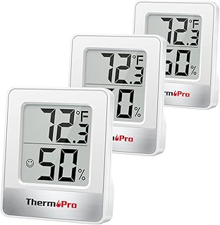 ThermoPro TP49 3 Pieces Digital Hygrometer Indoor Thermometer Humidity Meter Mini Hygrometer Thermometer with Temperature and Humidity Monitor Room Thermometer