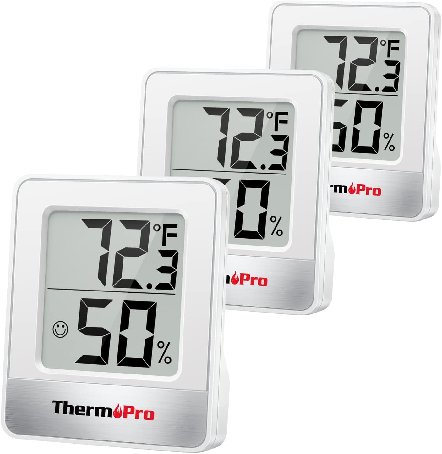 ThermoPro TP49 3 Pieces Digital Hygrometer Indoor Thermometer Humidity Meter Mini Hygrometer Thermometer with Temperature and Humidity Monitor Room Thermometer-0