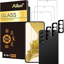 Ailun Glass Screen Protector for Galaxy S22+/S22 Plus 5G 6.6 Inch Display 3Pack + 3Pack Camera Lens Tempered Glass Fingerprint Unlock 0.25mm Clear Anti-Scratch Case Friendly [Not For S22 Ultra]