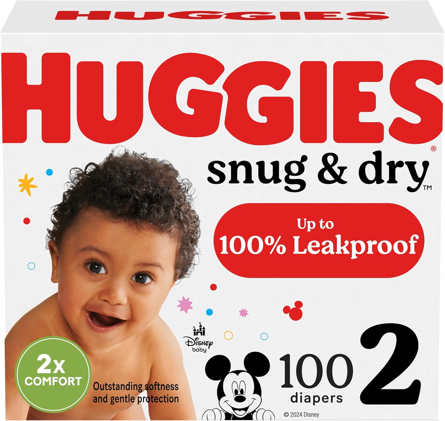 Huggies Size 2 Diapers, Snug & Dry Baby Diapers, Size 2 (12-18 lbs), 100 Count, Packaging May Vary-0