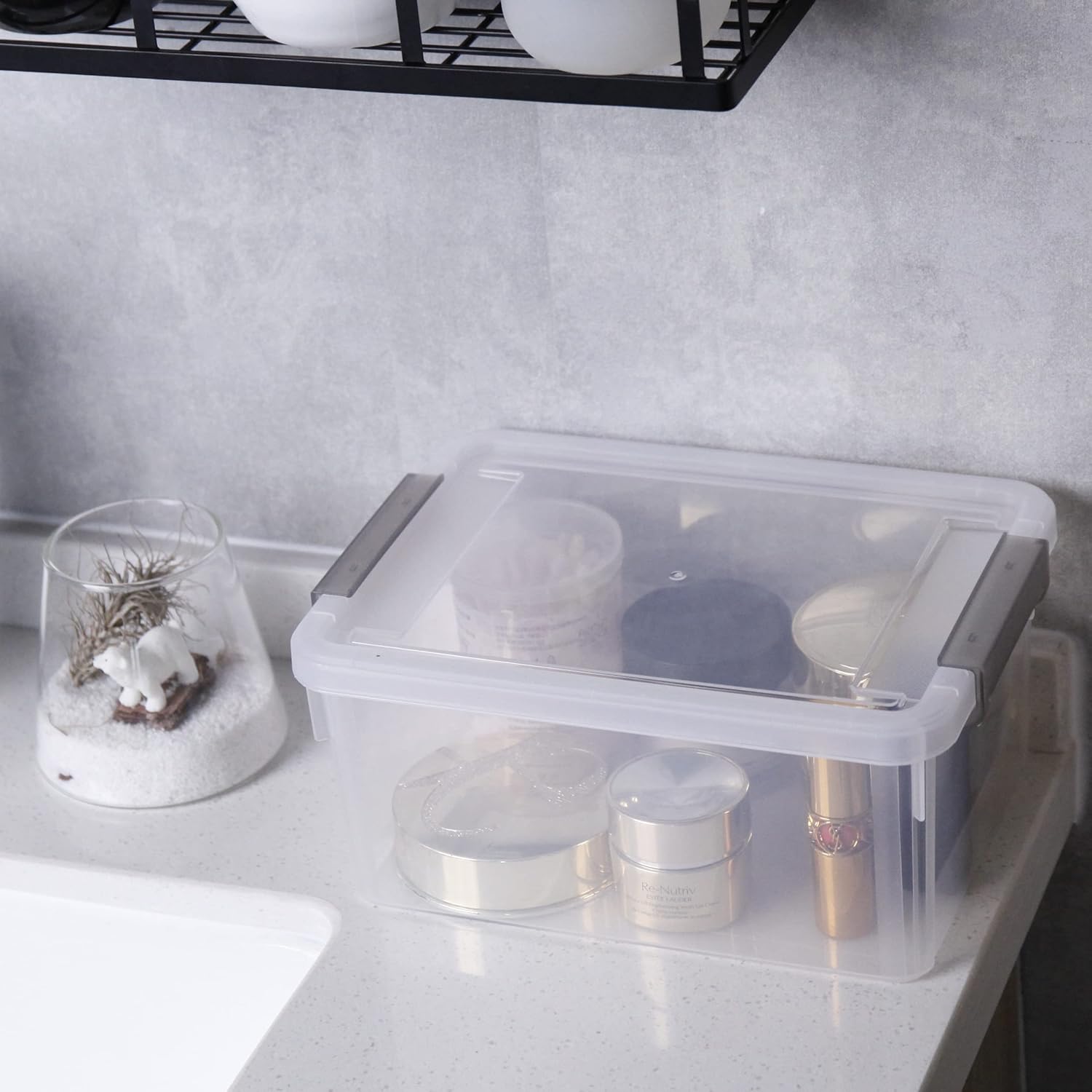 Citylife 8 Packs Small Storage Bins with Lids 3.2 QT Plastic Storage Containers for Organizing Stackable Clear Storage Boxes-6