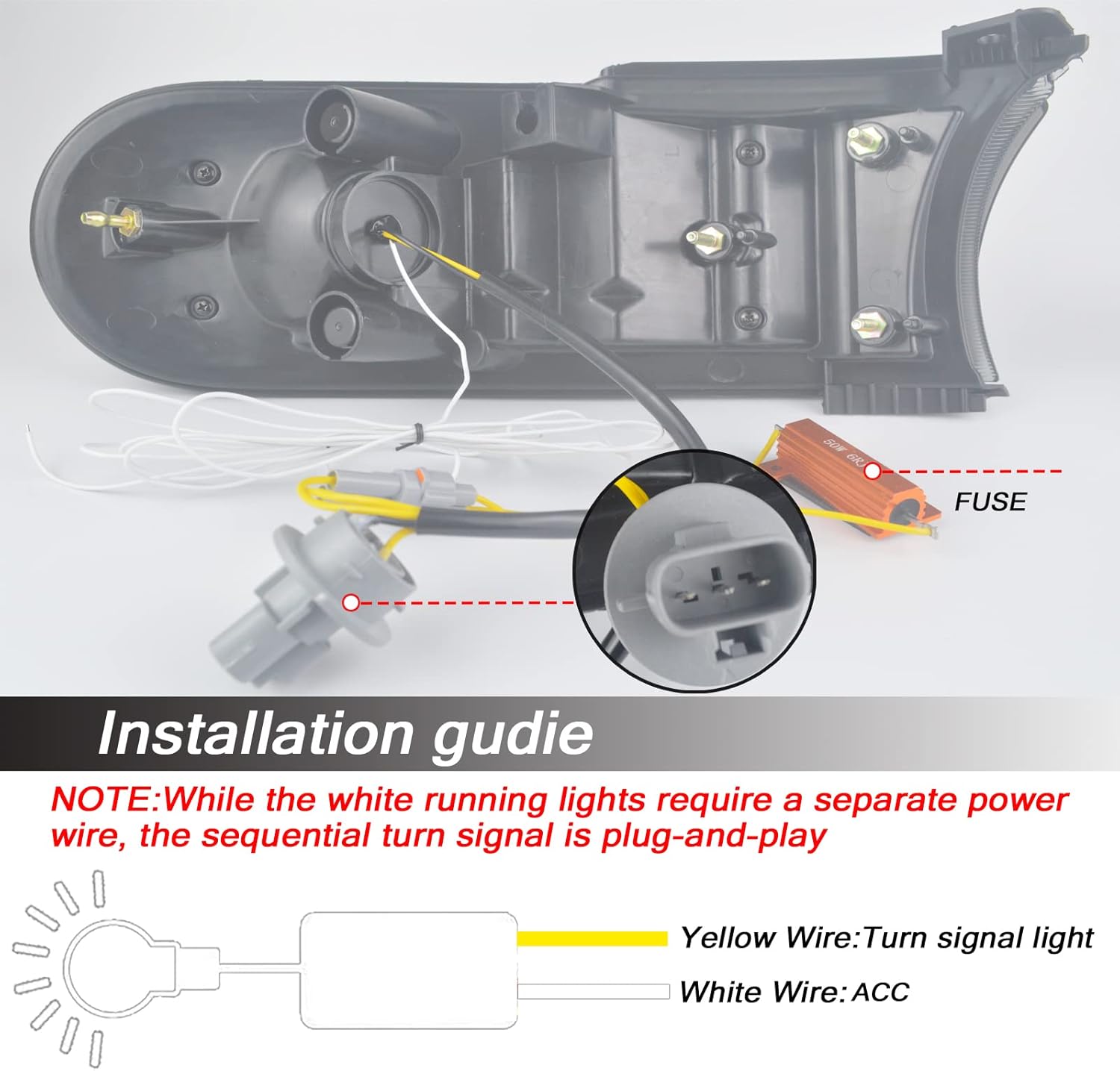 Switchback White/Amber Front LED DRL Headlight as Daytime Running light and Turn Signal Light 2 in 1 Compatible with Toyota FJ Cruiser 2007-2021 Accessories-1