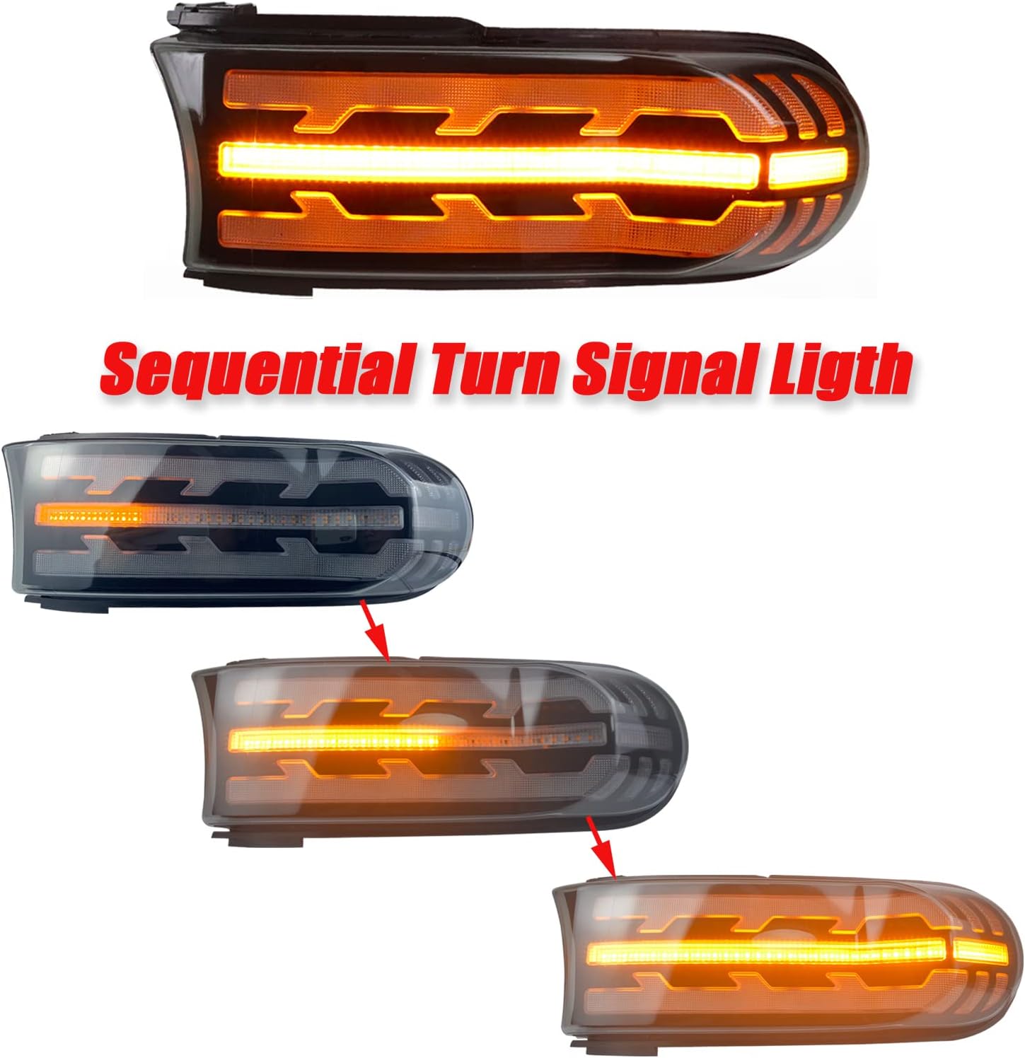 Switchback White/Amber Front LED DRL Headlight as Daytime Running light and Turn Signal Light 2 in 1 Compatible with Toyota FJ Cruiser 2007-2021 Accessories-4