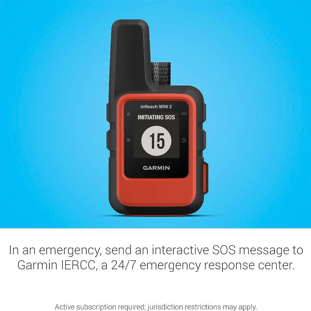 Garmin inReach Mini 2, Lightweight and Compact Satellite Communicator, Hiking Handheld, Orange - 010-02602-00-4