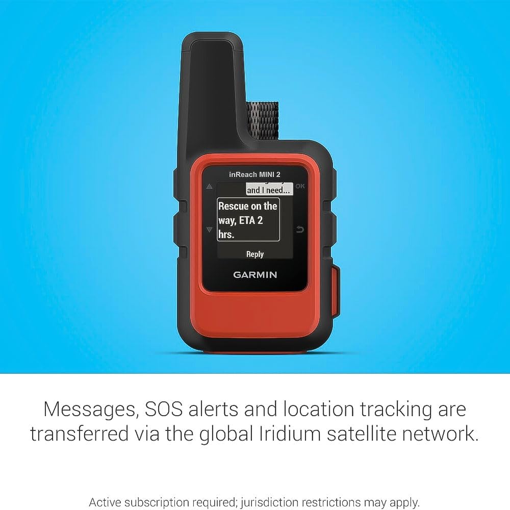 Garmin inReach Mini 2, Lightweight and Compact Satellite Communicator, Hiking Handheld, Orange - 010-02602-00-5