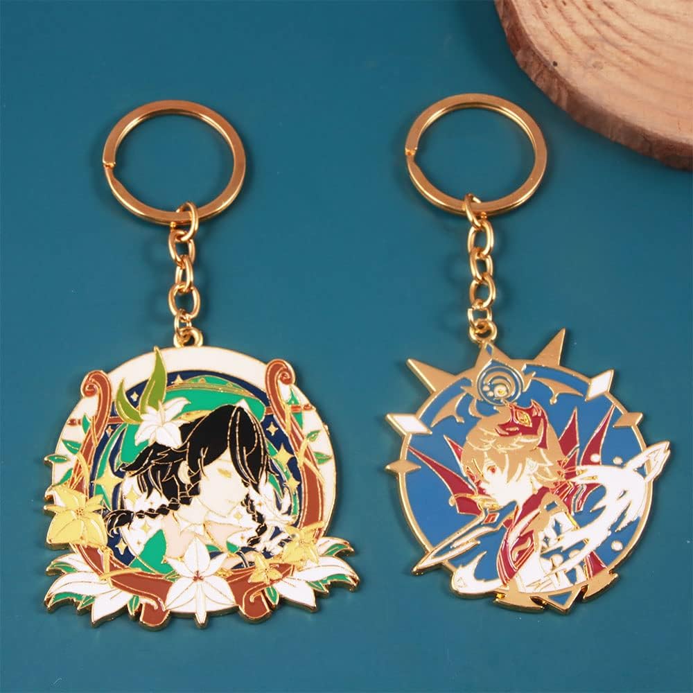 SONGCHANGJEWELRY Genshin Impact Cosplay Keychains - Multiple Game Figure - Genshin Impact Quality Gifts for Men Women Fans-3