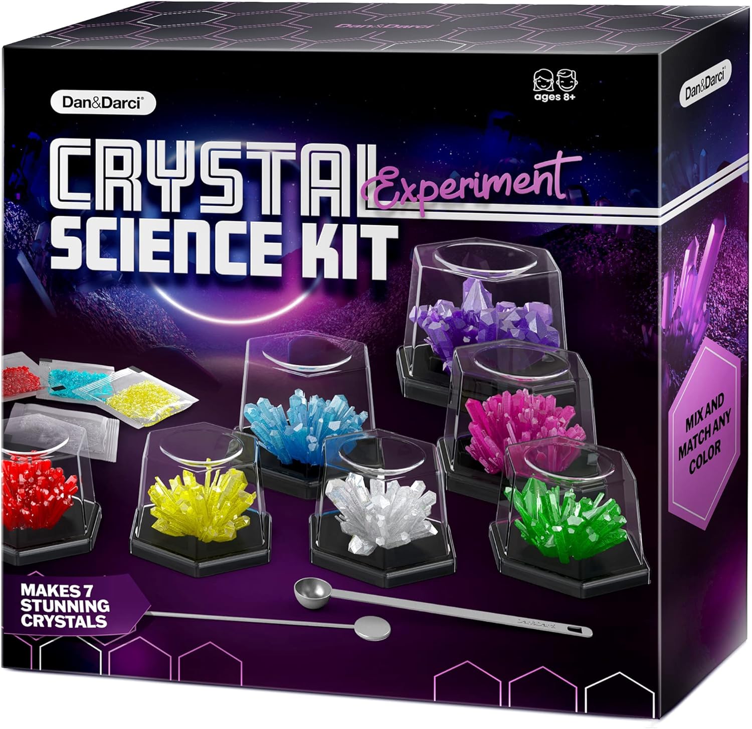 Dan&Darci Crystal Growing Kit for Kids - Science Experiments Gifts for Boys & Girls Ages 8-14 Year Old - Toys Teen Age Boy/Girl Arts & Crafts Kits - Cool Projects Ideas 8 9 10 11 12 Yr Olds-8