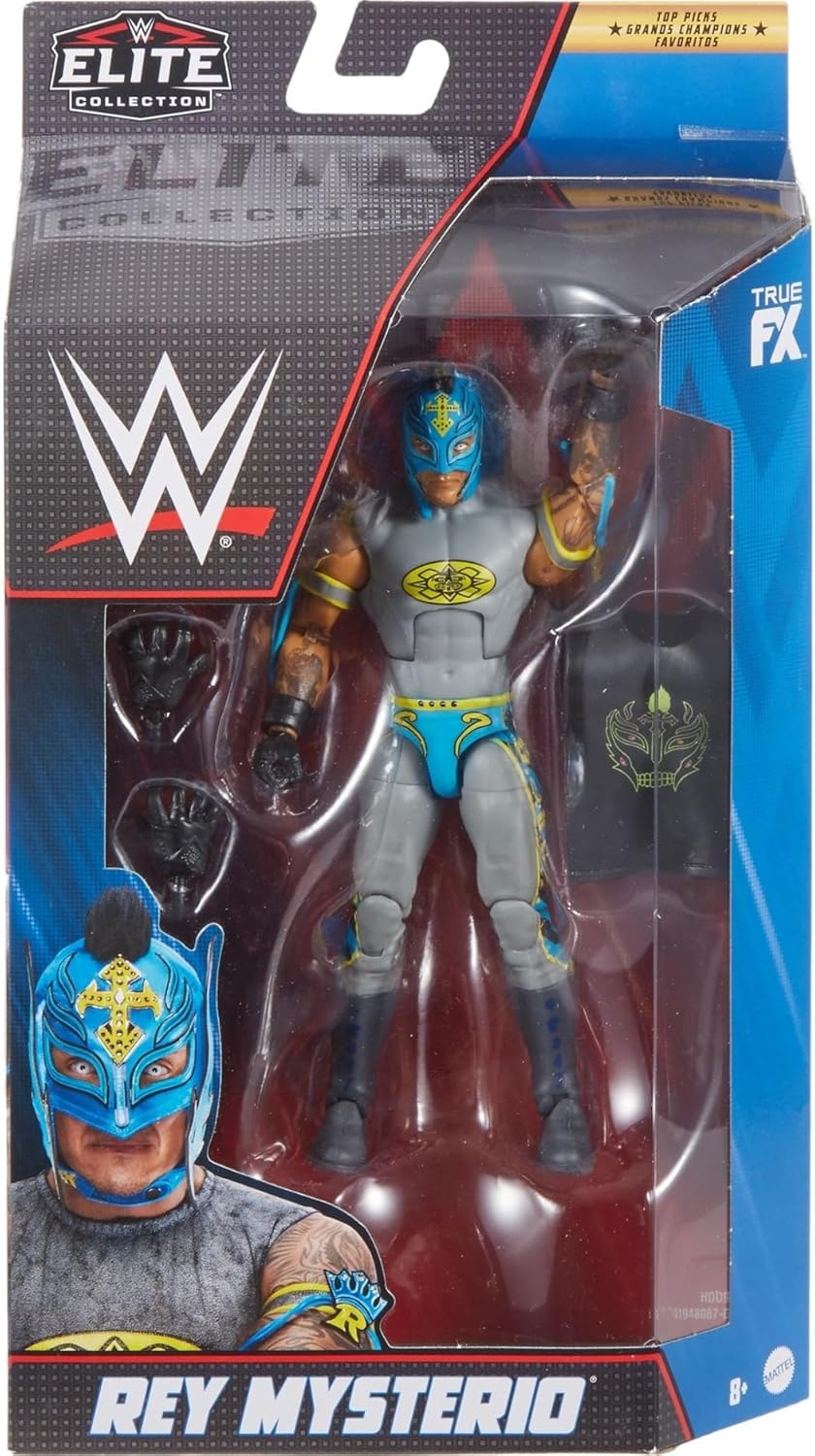 Mattel WWE Rey Mysterio Top Picks Elite Collection Action Figure with Entrance Shirt, 6-inch Posable Collectible Gift for WWE Fans Ages 8 & Up-1