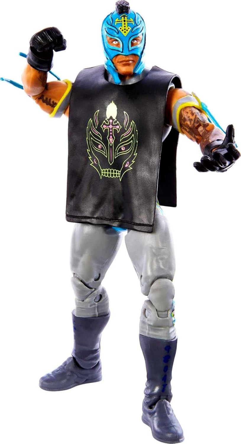 Mattel WWE Rey Mysterio Top Picks Elite Collection Action Figure with Entrance Shirt, 6-inch Posable Collectible Gift for WWE Fans Ages 8 & Up-4