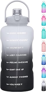 HydroPal 1 Gallon Water Bottles with Straw, 128 oz / 3.8L Water Bottle BPA Free Innovative 2-IN-1 Lid Gym Bottle with Times to Drink Motivational, Large for Sports Fitness Camping Water Jug One Gallon