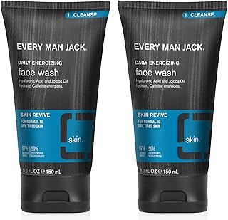 Every Man Jack Daily Face Wash for Men - Gently Cleanse, Moisturize, and Revive Dry, Tired Skin with Hyaluronic Acid and Niacinamide - 5 oz Men's Face Wash (2 Pack)