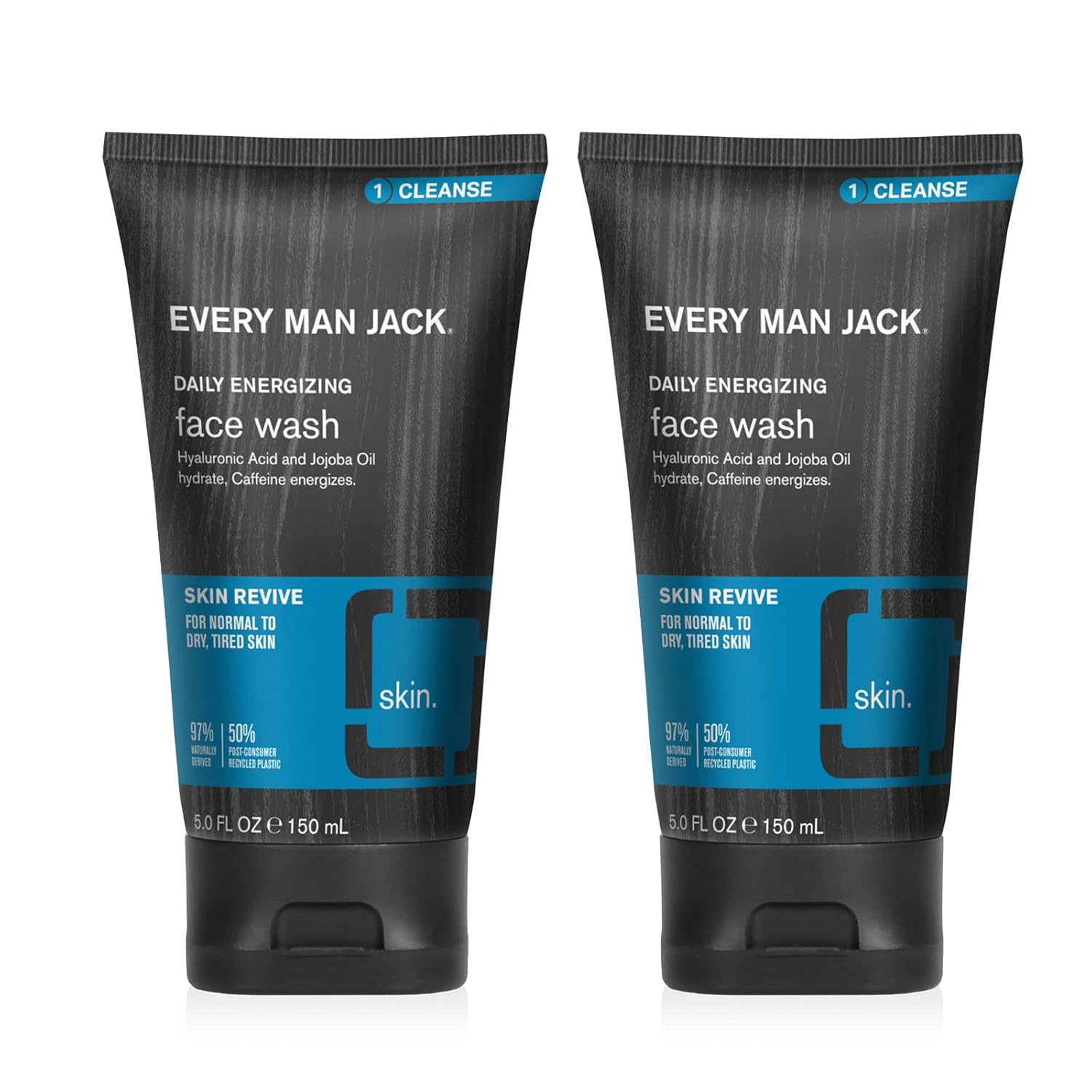 Every Man Jack Daily Face Wash for Men - Gently Cleanse, Moisturize, and Revive Dry, Tired Skin with Hyaluronic Acid and Niacinamide - 5 oz Men's Face Wash (2 Pack)-0