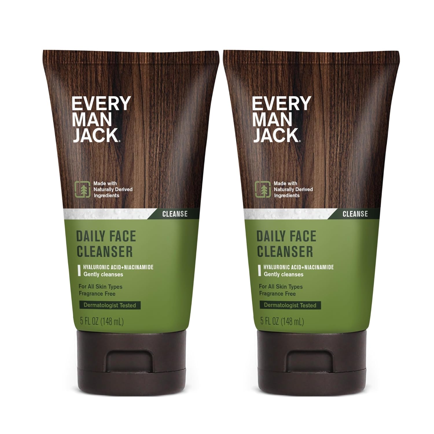 Every Man Jack Daily Face Wash for Men - Gently Cleanse, Moisturize, and Revive Dry, Tired Skin with Hyaluronic Acid and Niacinamide - 5 oz Men's Face Wash (2 Pack)-9