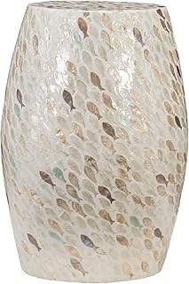 Linon Home Decor Products Fish Capiz Drum Linon Josie Table