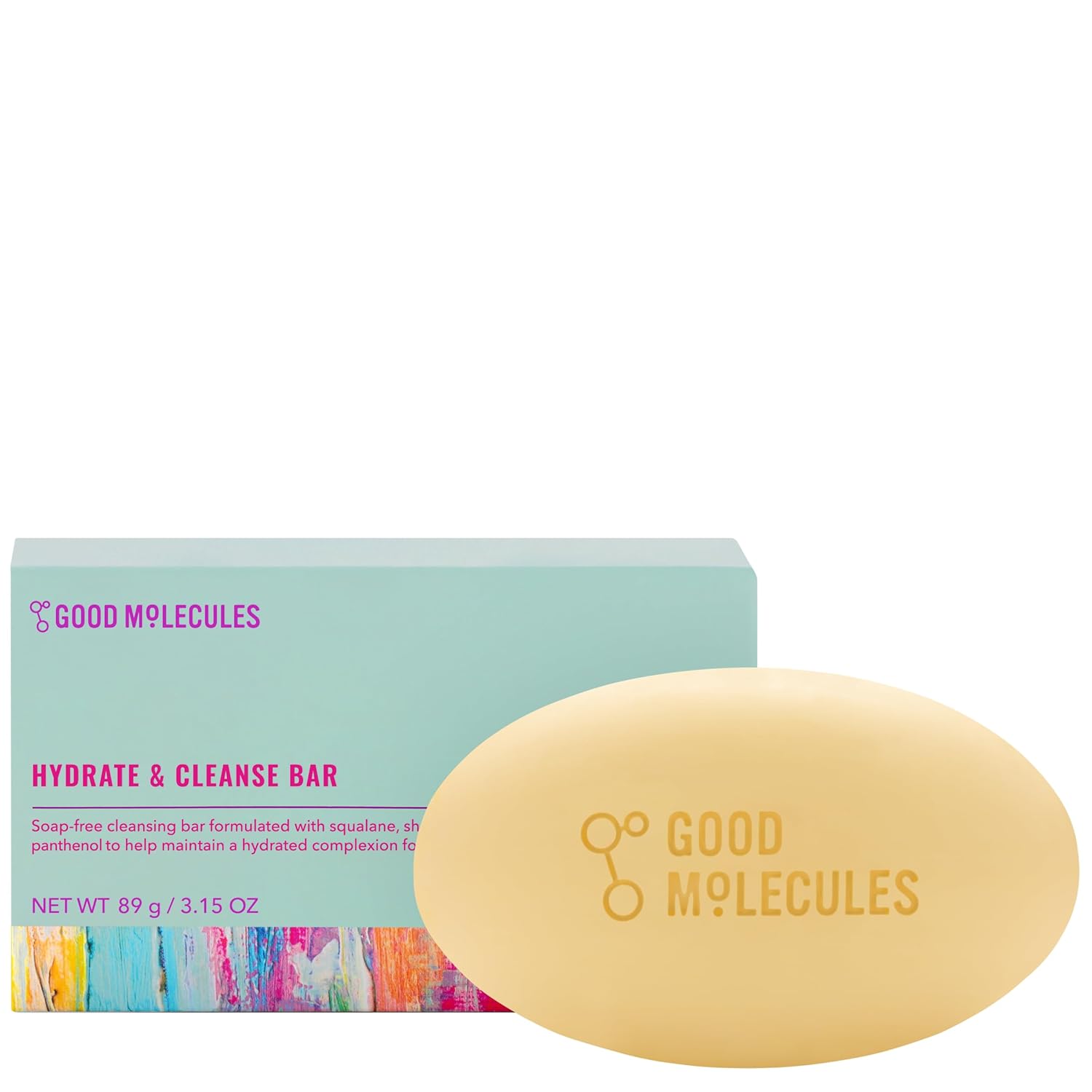 Good Molecules Hydrate and Cleanse Bar - Soap-Free Bar with Macadamia Nut, Almond Oil and Shea Butter to Moisturize - Skincare for Face and Body-0