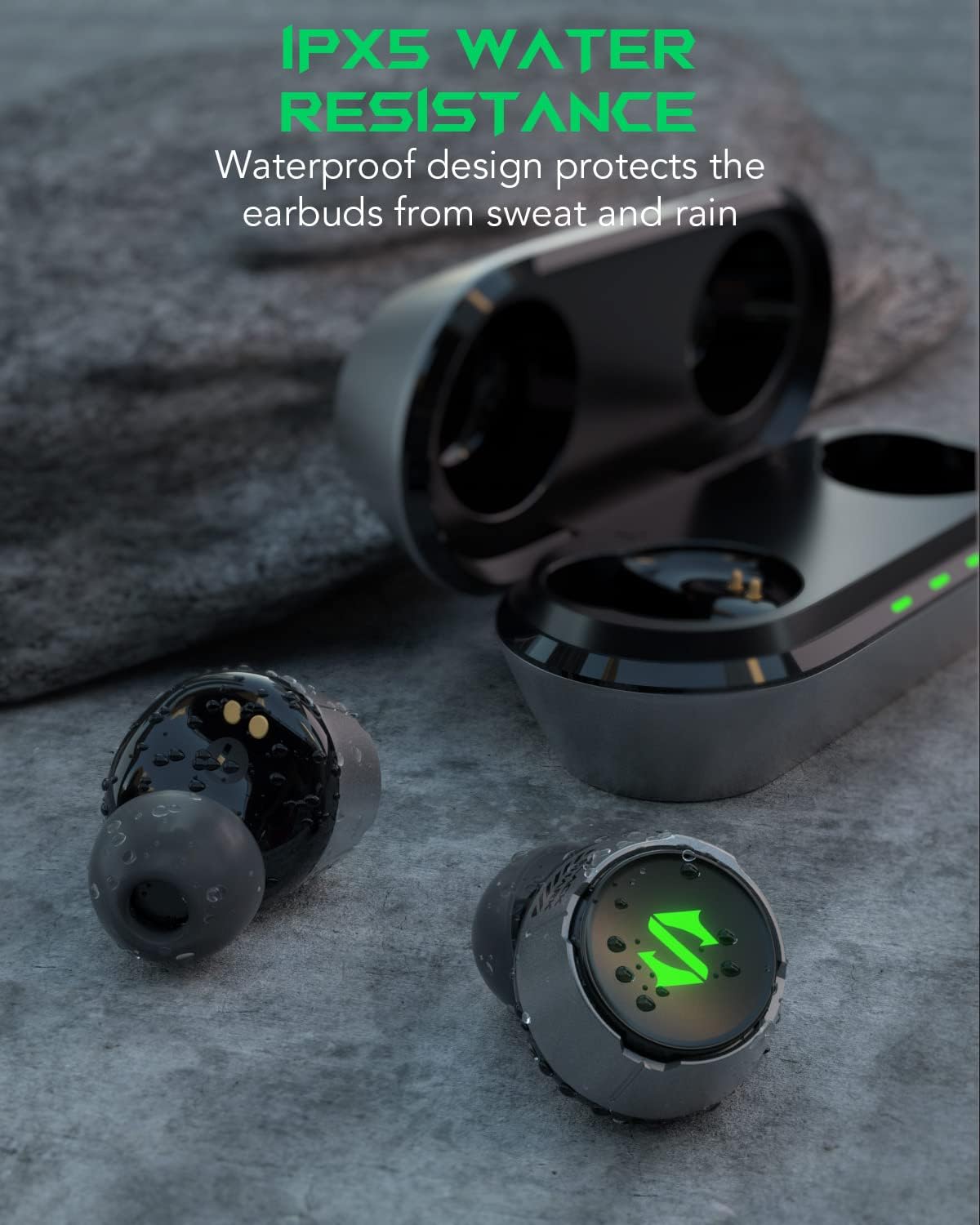 Black Shark Wireless Earbuds with 35ms Ultra-Low Latency, Gaming Bluetooth Earbuds with Studio-Quality Sound, Bluetooth 5.2, IPX5 Waterproof, 24h Listening Time, Clear Mics, Comfort Fit - Lucifer T4-6