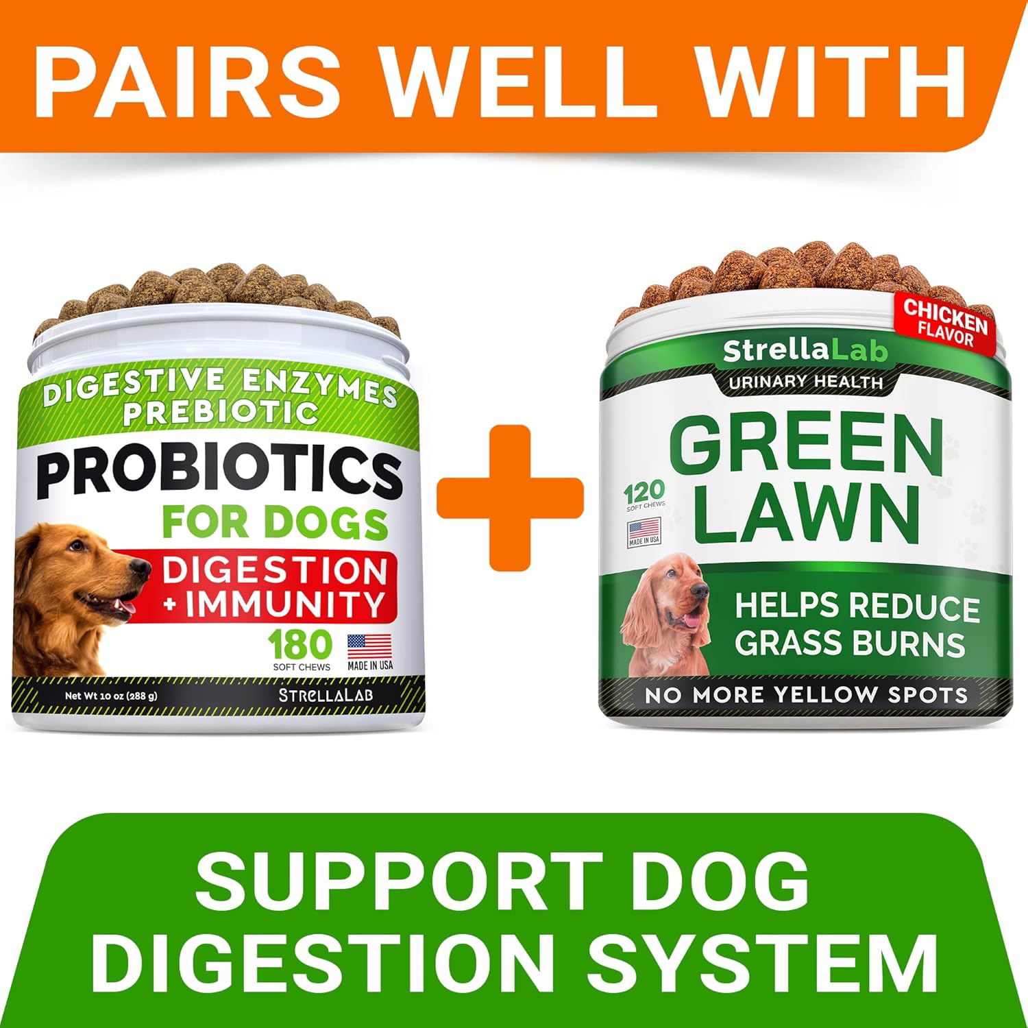 STRELLALAB Grass Burn Spot Chews for Dogs - Dog Urine Neutralizer for Lawn - Dog Pee Lawn Spot Saver - Natural Treatment Caused by Dog Urine - Grass Treatment Rocks -DL-Methionine+Enzymes - 120 Chew-7