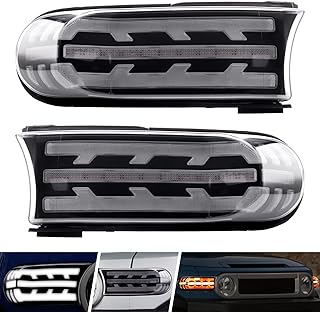 MotorFansClub Front LED DRL Lighting Turn Signal Lamp Fit for FJ Cruiser 2007 2008 2009-2018 2019 2020 2021 Daytime Running Light Front Bumper Light Left Right Side