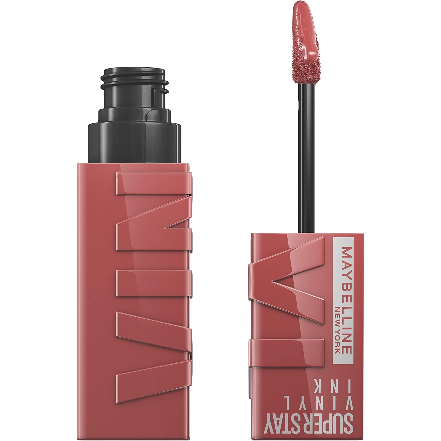 MAYBELLINE Super Stay Vinyl Ink Longwear No-Budge Liquid Lipcolor Makeup, Highly Pigmented Color and Instant Shine, Cheeky, Rose Nude Lipstick, 0.14 fl oz, 1 Count-0