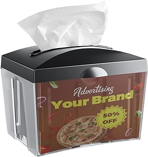 Tabletop Napkin Dispenser, Commercial Paper Napkin Dispensers, Black, 8" x 6.1" x 6.5", CHUANGDIAN