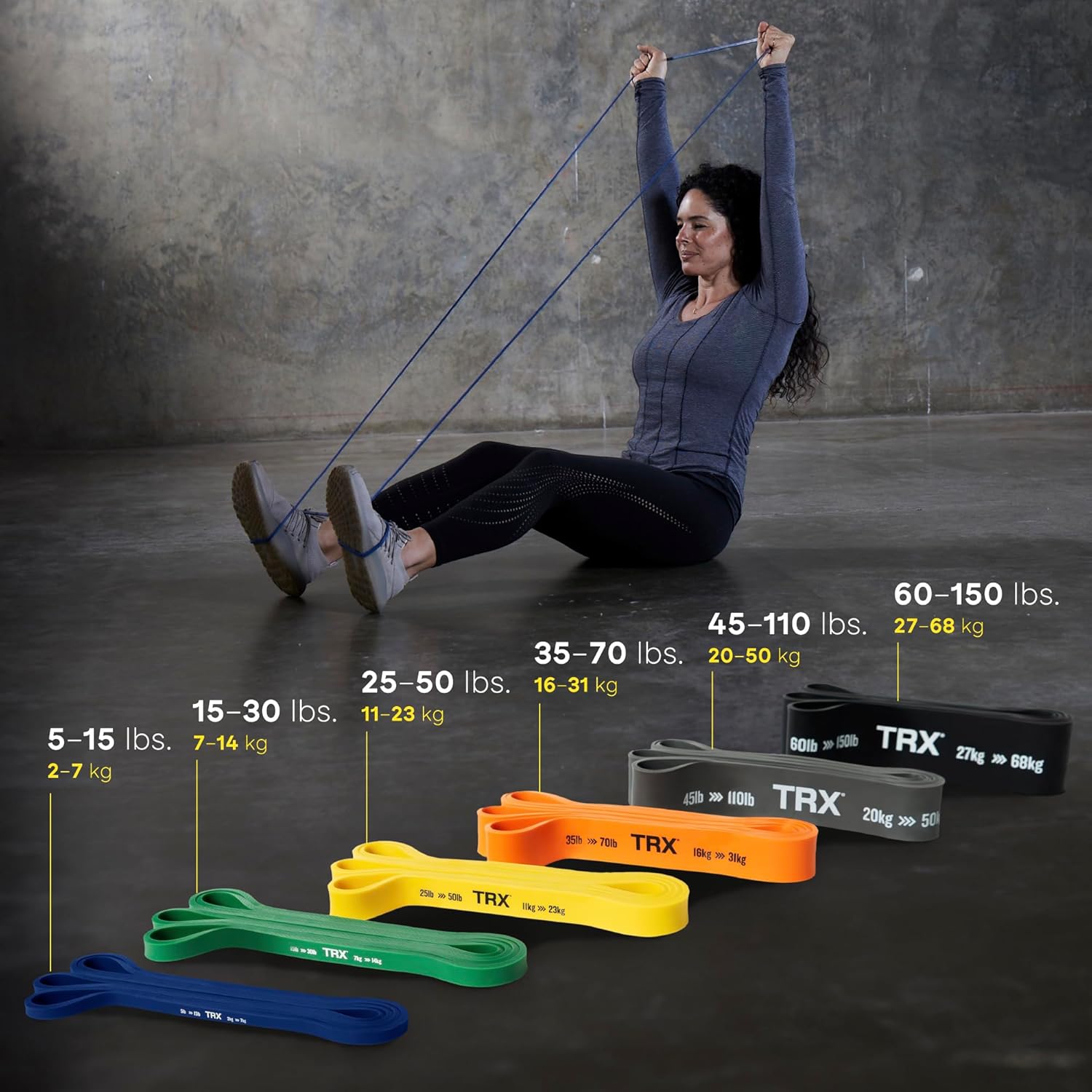 TRX Training Strength Band Set, Full-Body Resistance Bands for Home and Gym Use, Resistance Bands for Working Out-5