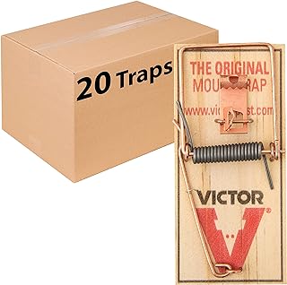 Victor M156-20 Metal Pedal Sustainably Sourced FSC Wood Snap Mouse Trap - 20 Traps (Pack of 1)