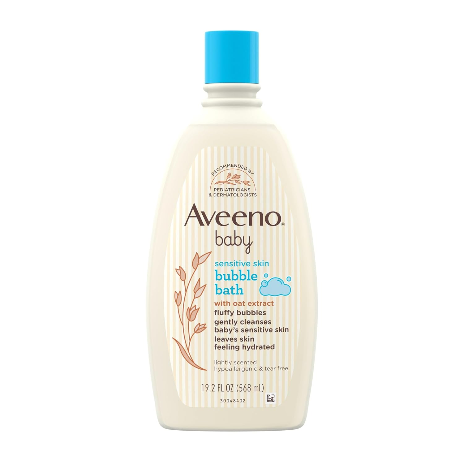 Aveeno Baby Sensitive Skin Bubble Bath with Oat Extract, Gently Cleanses and Leaves Skin Feeling Hydrated, Tear-Free Formula, Hypoallergenic, Paraben-, Phthalate-, Soap- & Dye-Free, 19.2 fl. Oz-0