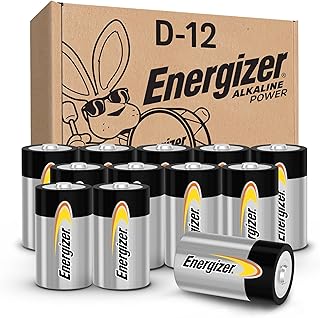 Energizer Alkaline Power D Batteries 12 Count (Pack of 1), Long-Lasting Alkaline Size D Batteries