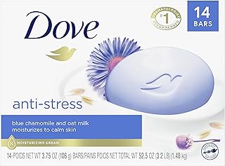 Dove Beauty Bar Gentle Cleanser Moisturizes To Calm Skin Anti-Stress Cream Bar Gentle Bar Soap Cleanser Made With 1/4 Moisturizing Cream 3.75 oz 14 Count