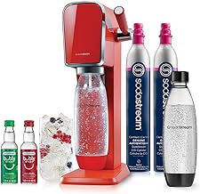 SodaStream Art Sparkling Water Maker Bundle (Mandarin Red), with CO2, DWS Bottles, and Bubly Drops Flavors