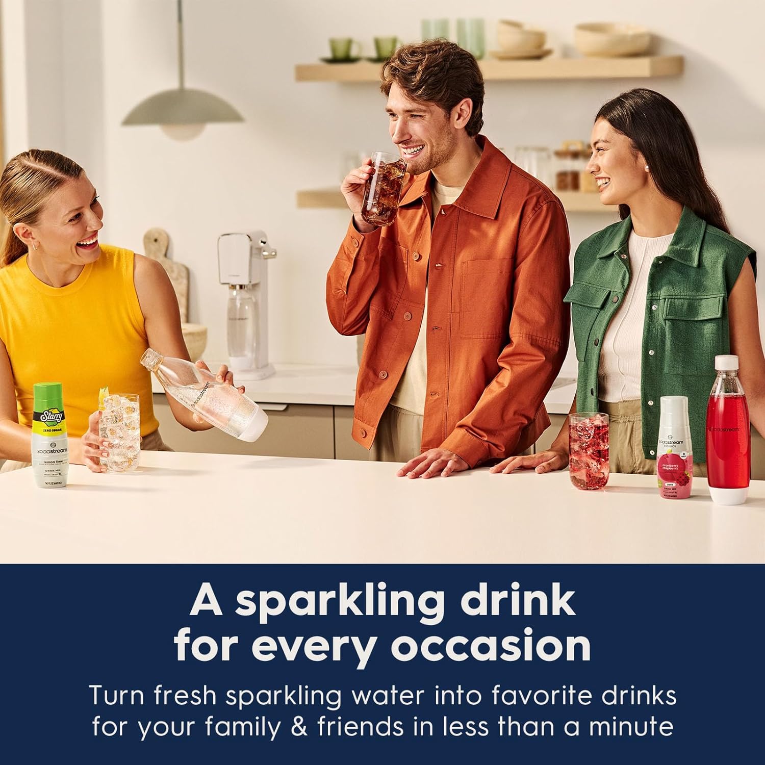 SodaStream Art Sparkling Water Maker Bundle (Mandarin Red), with CO2, DWS Bottles, and Bubly Drops Flavors-3