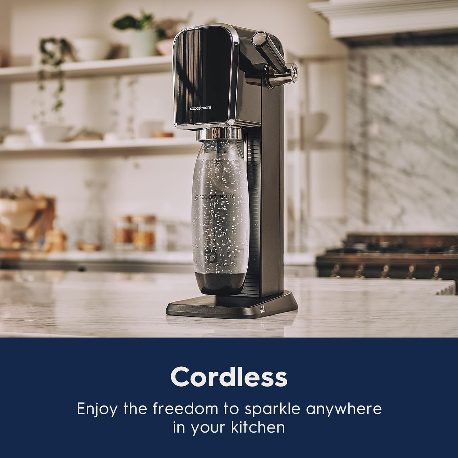 SodaStream Art Sparkling Water Maker Bundle (Black), with CO2, DWS Bottles, and Bubly Drops Flavors-6