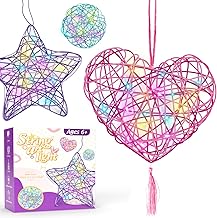 ESOXOFFORE 3D String Art Kit for Kids,Christmas Birthday Gifts for 8 9 10 11 12 Year Old Girls Boys,Arts and Crafts for Girls Ages 8-12 Heart Star Round Lantern Toys 20 Multi-Colored LED Bulbs