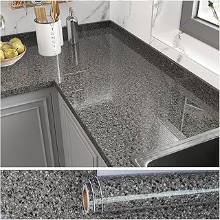 VEELIKE 15.7''x 118'' Granite Contact Paper for Kitchen Countertops Waterproof Marble Contact Paper Peel and Stick for Bathroom Counter Top Self Adhesive Vinyl